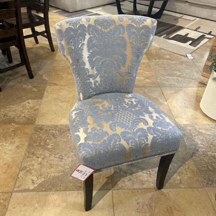 Blue/Tan Paisley Fabric Chair(BAI)