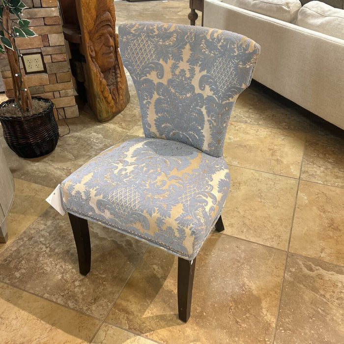 Blue/Tan Paisley Fabric Chair(BAI)