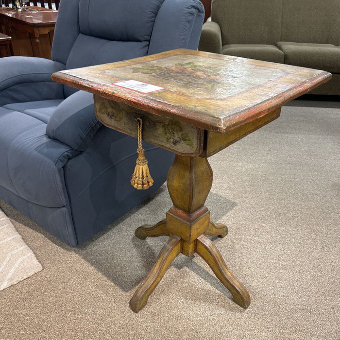 Antique Pedestal 1-Drawer End Table(BAH)