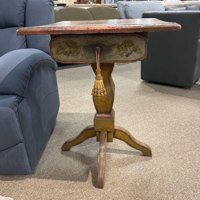 Antique Pedestal 1-Drawer End Table(BAH)