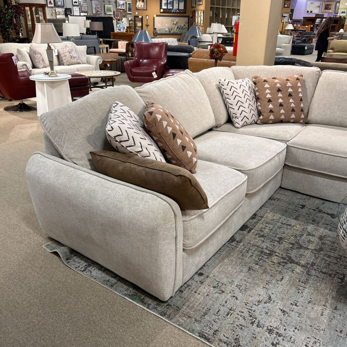 3pc Grey Fabric Sectional+Ottoman(BLSH)