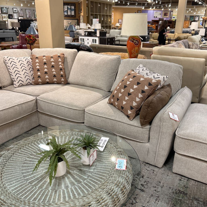 3pc Grey Fabric Sectional+Ottoman(BLSH)