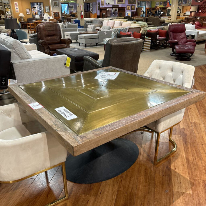 Gold DR Table w/ Metal/Wood Accents(SLH)