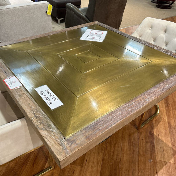 Gold DR Table w/ Metal/Wood Accents(SLH)