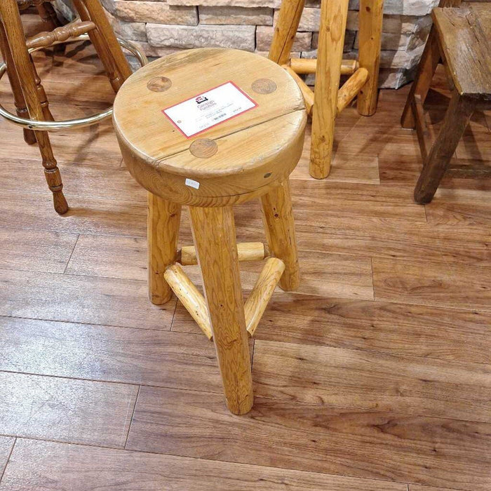 Log Wood Rounded Barstools (BHA)