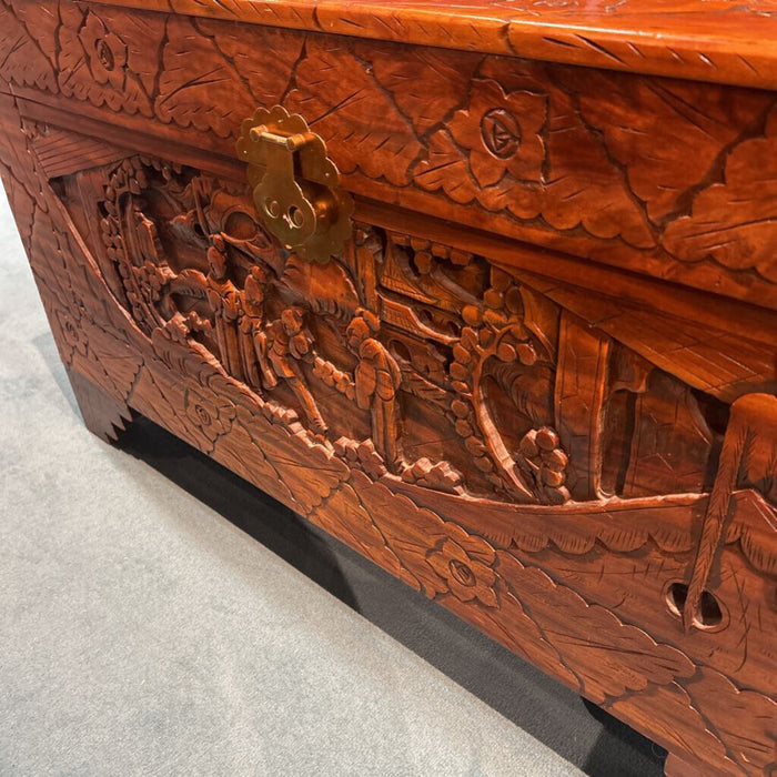 Carved Chinese Motif Storage Chest/Trunk(ATH)