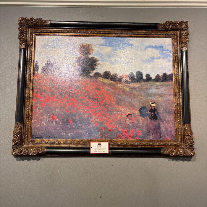 Large Ornate Black/Floral Framed Monet(ALK)