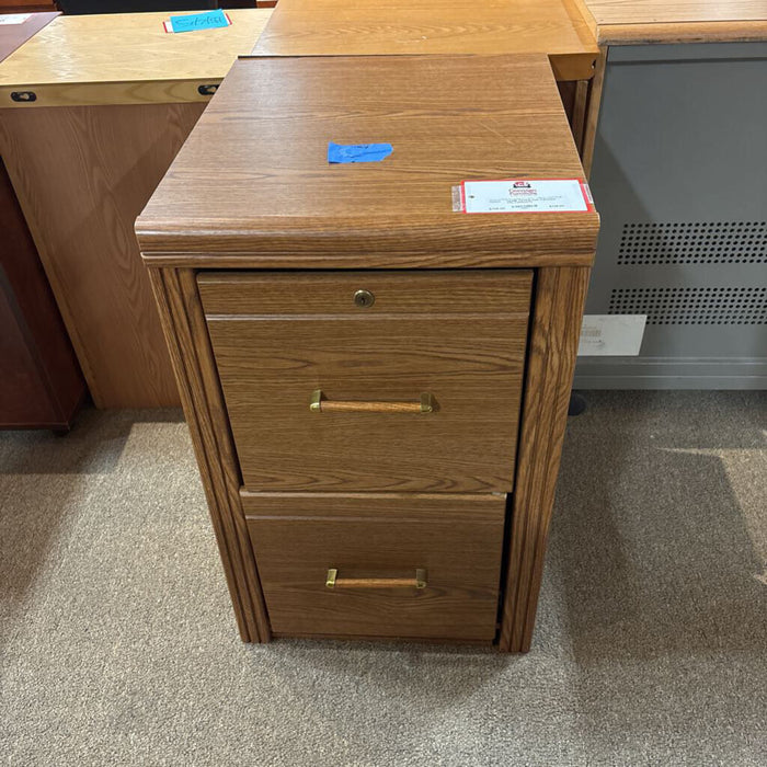 Oak 2-Drawer File Cabinet(TI)