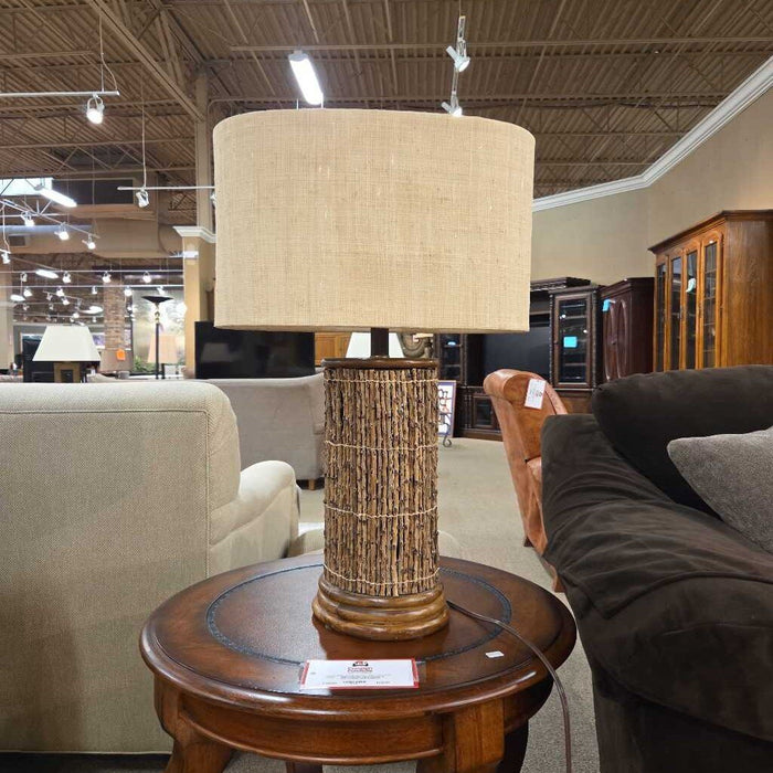 Sticks+Wood+Tan Shade Lamp (SL)