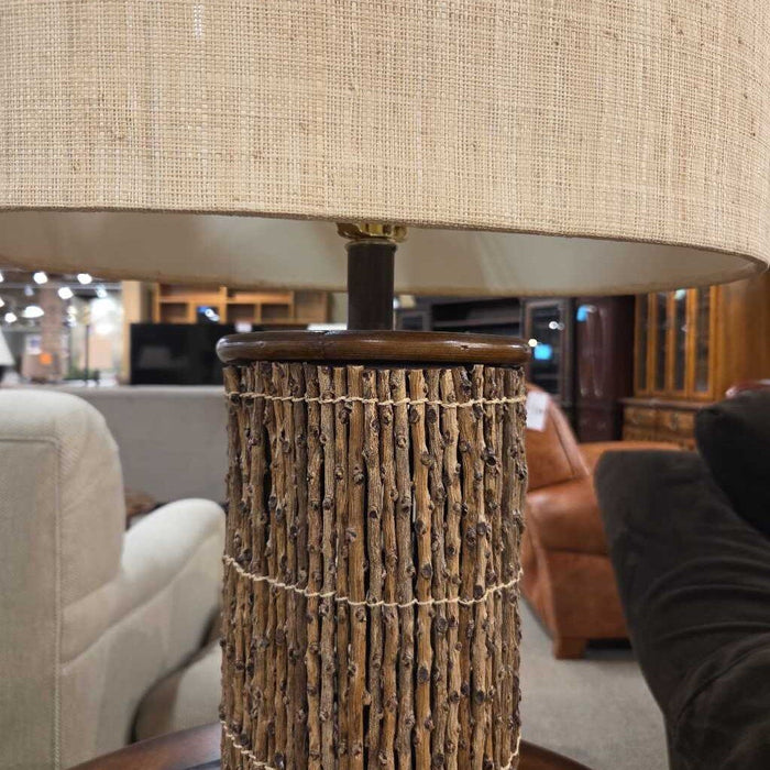 Sticks+Wood+Tan Shade Lamp (SL)