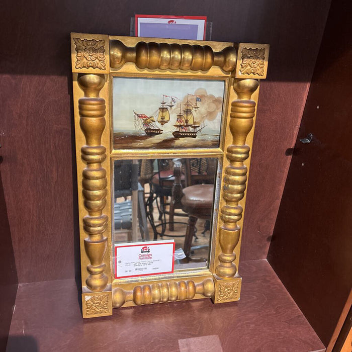 gold ornate framed artwork/w mirror (KL)