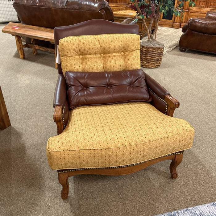 Accent Leather / Fabric Chair W/ Gold NH (SAK)