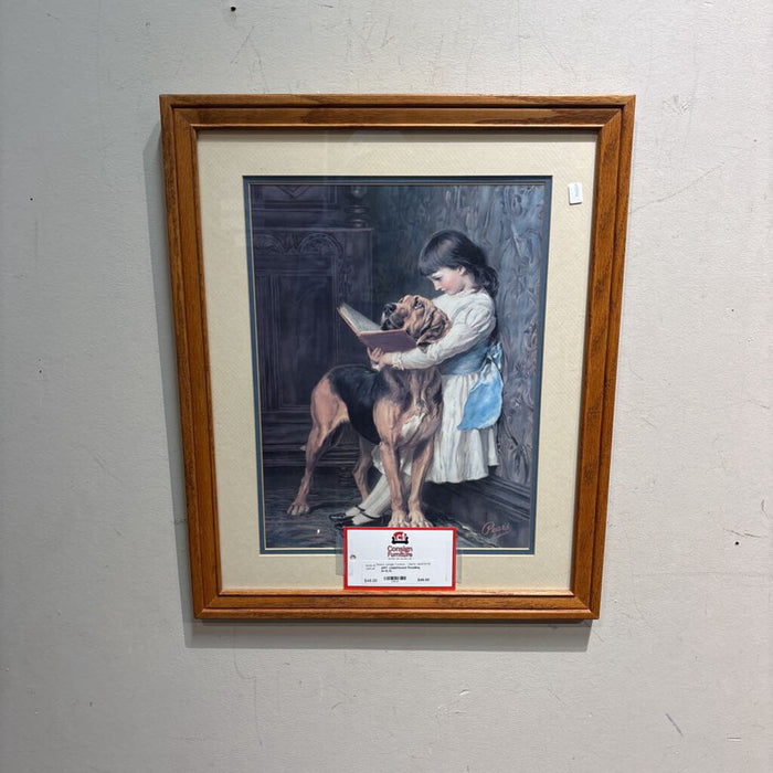 Child/Hound Reading Art(LS)