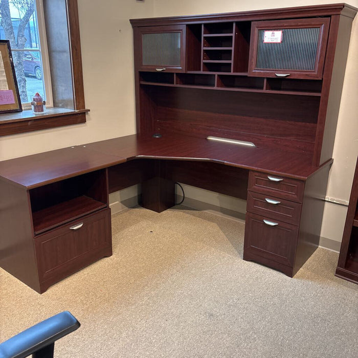 3PC Cherry Office Desk w/ Hutchtop(AMK)