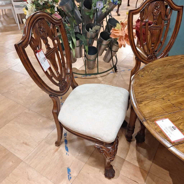 S/4 Oak Carved Dining Chairs (IH)