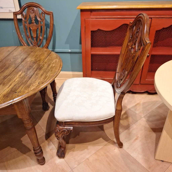 S/4 Oak Carved Dining Chairs (IH)