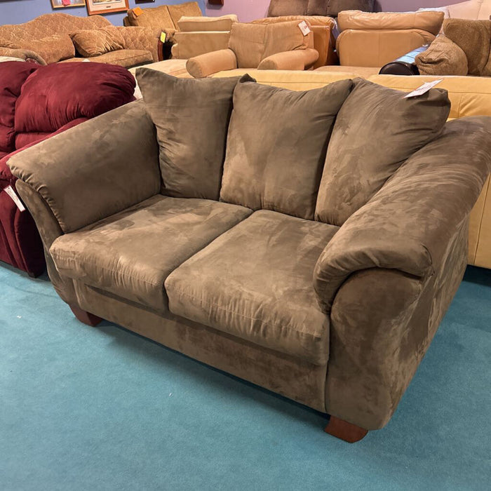 Grey Microfiber Tan Loveseat(LSH)