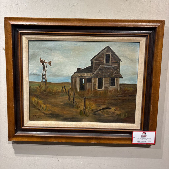 Brown Framed Oil Painting Canvas (TI)
