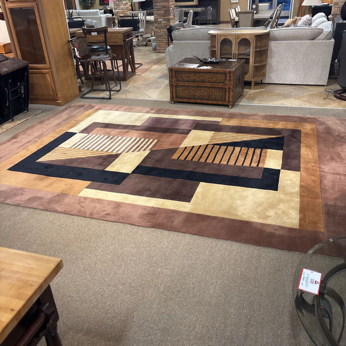 9x12 Multi Brwn+Tan+Blk Area Rug (ATH)