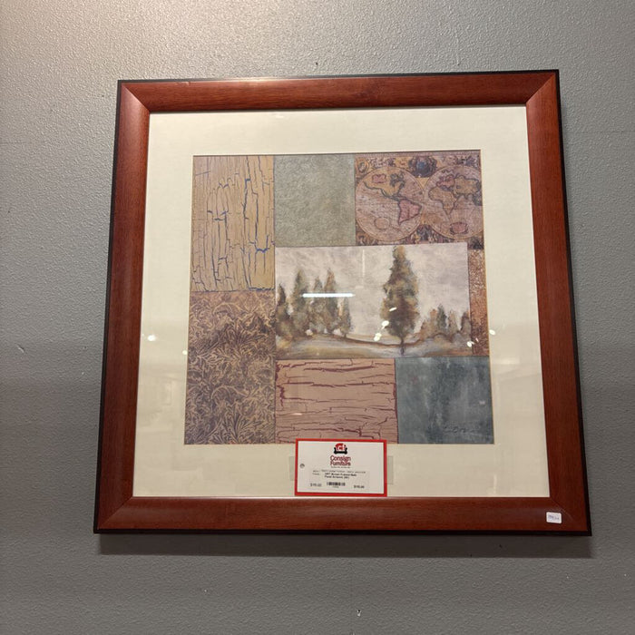 Brown Framed Multi-Panel Artwork (SK)