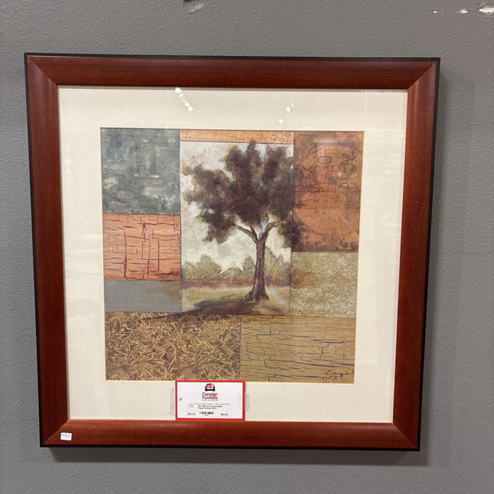 Brown Framed Multi-Panel Artwork (KL)