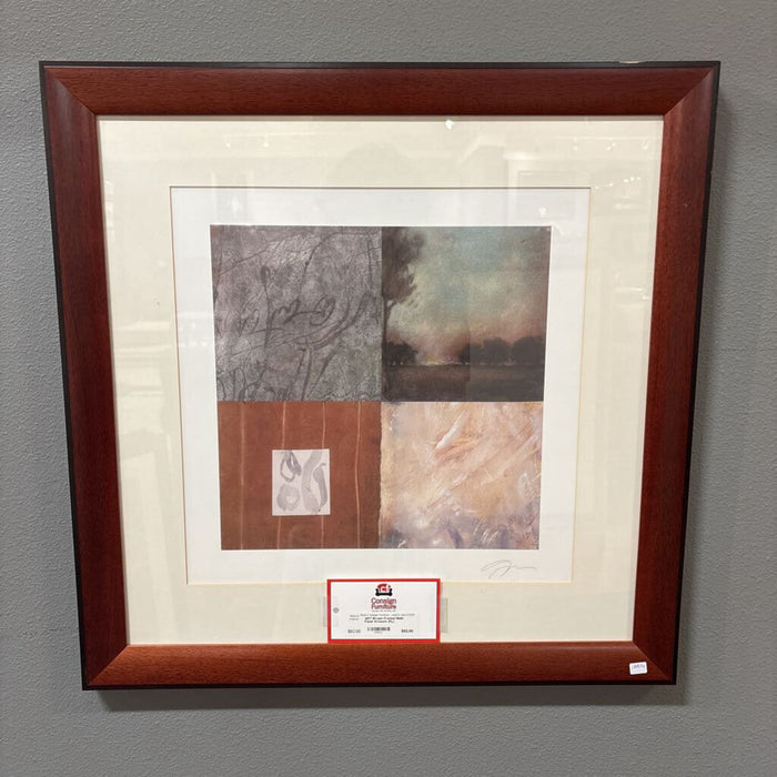 Brown Framed Multi-Panel Artwork (KL)