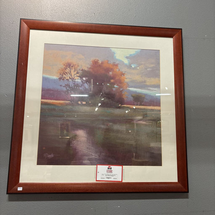 Medium Brown Framed Scenic View Art (BAH)
