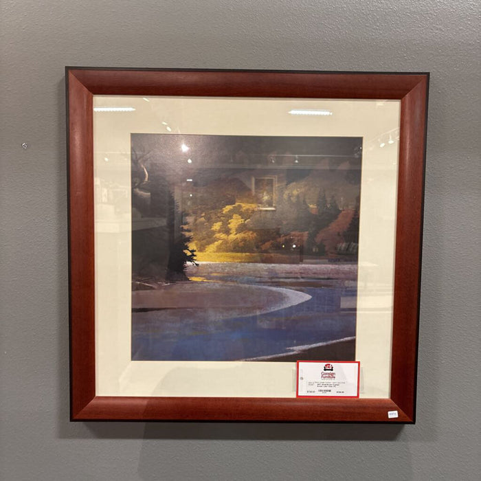 Small Brown Framed Scenic Lake View (TI)