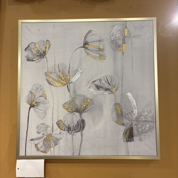 Gold Accented Floral Artwork (KL)