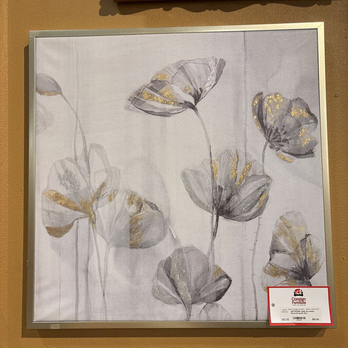 Gold Accented Floral Artwork (KL)