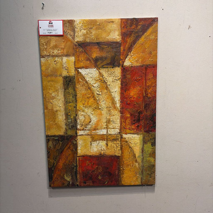 Red / Orange Tile Patterned Abstract Art (LH)
