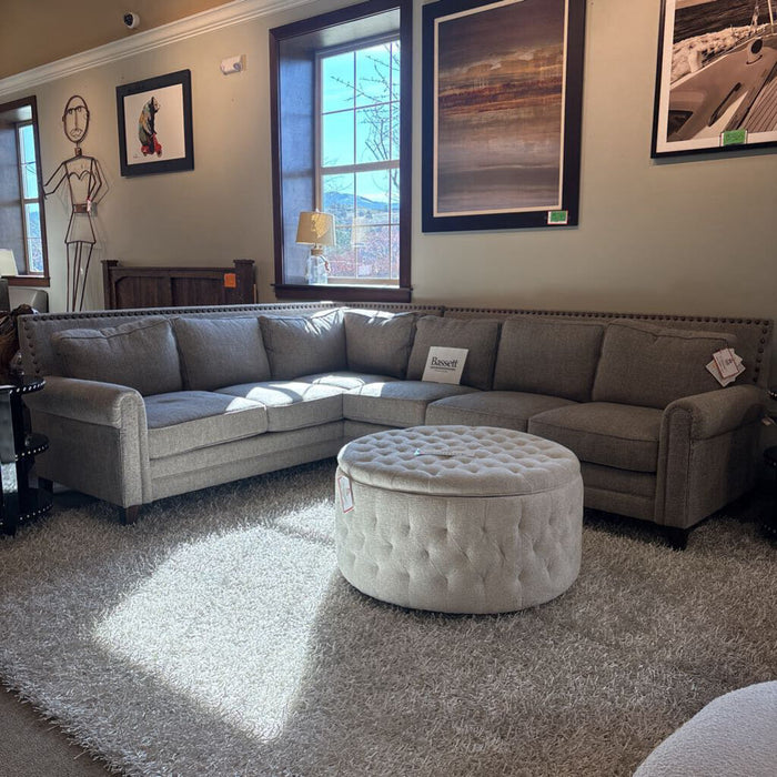 Basset Grey Fabric NH 2-PC Sectional (LLKH)