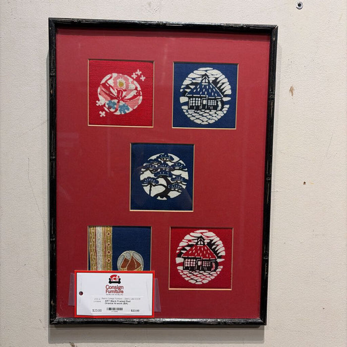 Black Framed Red Oriental Arwork (BA)