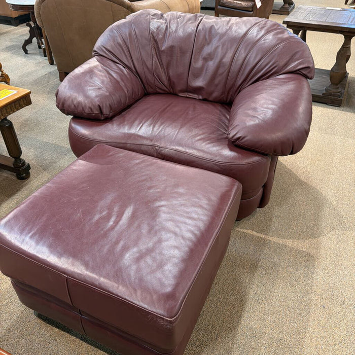 Leather Chair+Ottoman (BTK)
