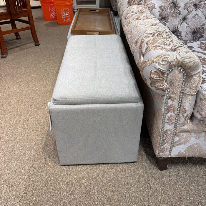 Grey Fabric Storage Ottoman / Bench (SK)