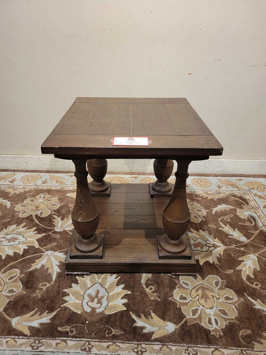 Brown 2-Tier Squared End-Table (TI)