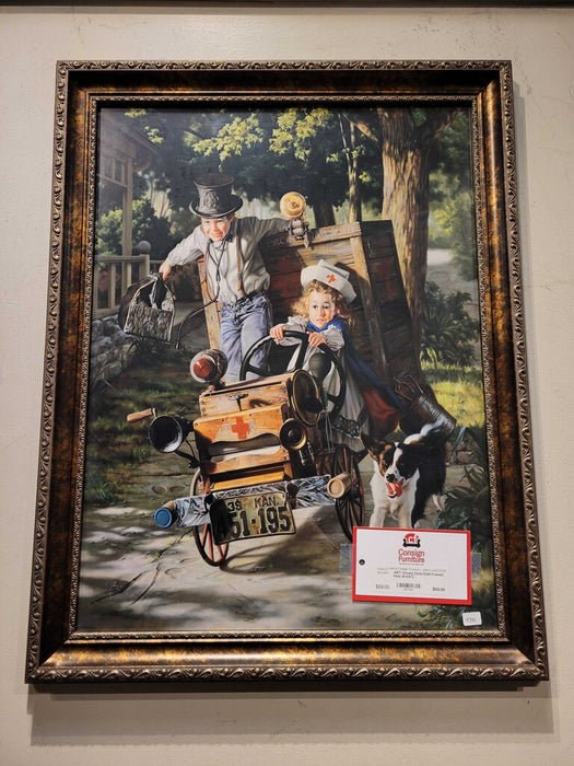 Ornate Dark/Gold Framed Kids Art(AT)