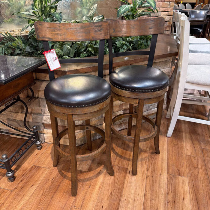 S/2 DW + Leather NH Swivel Bar Stools (BTK)