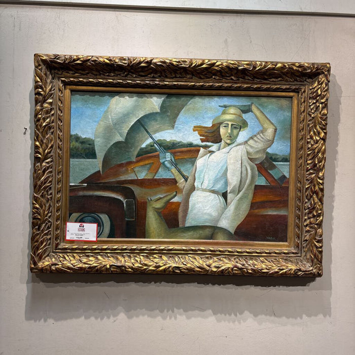 Large Woman w/ Umbrella Art(BAH)