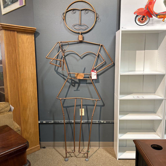 Copper Statue Of Man W/ Martini (LSH)