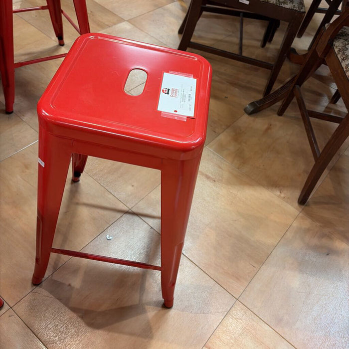 S/6 Red Metal Barstools(BAI)