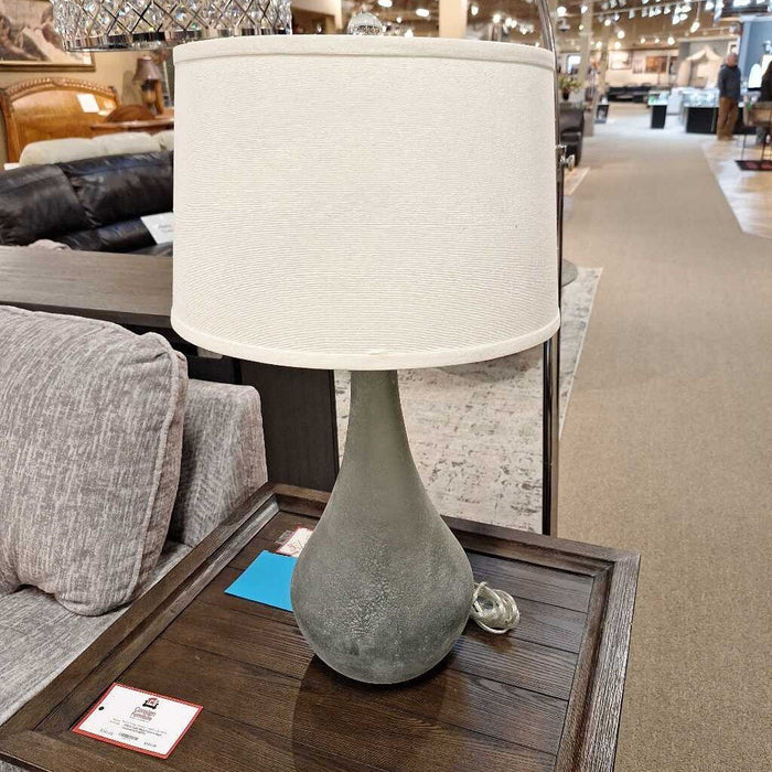 Tall Bulbous Grey Lamp(AT)