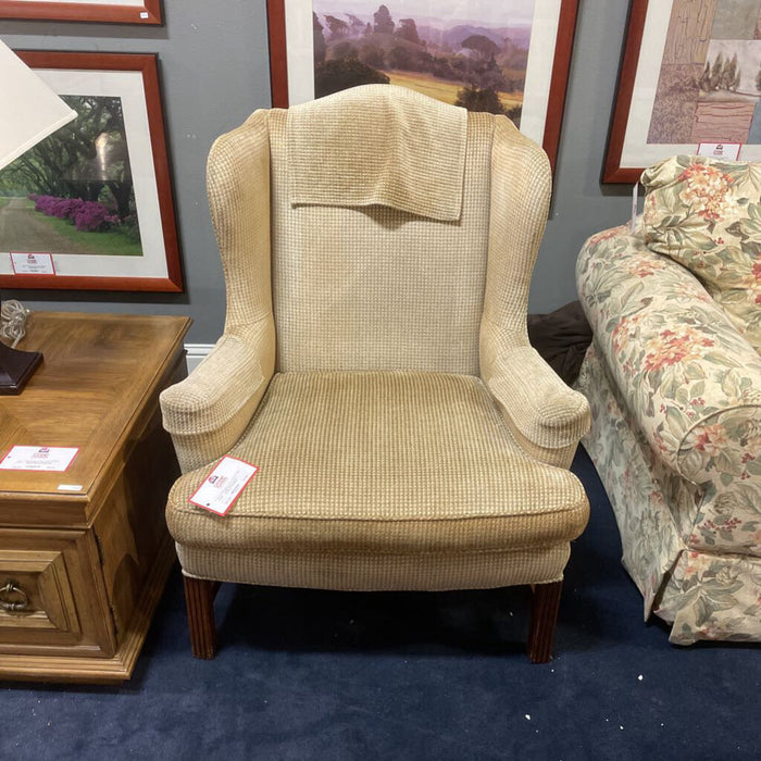 Tan Fabric Wingback Chair(BHA)