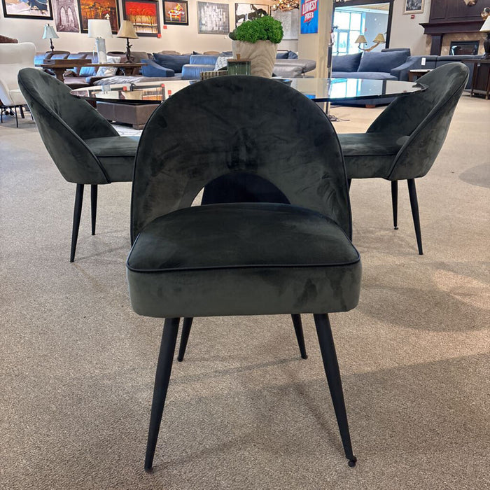 S/4 Green Suede DR Chairs (LSH)