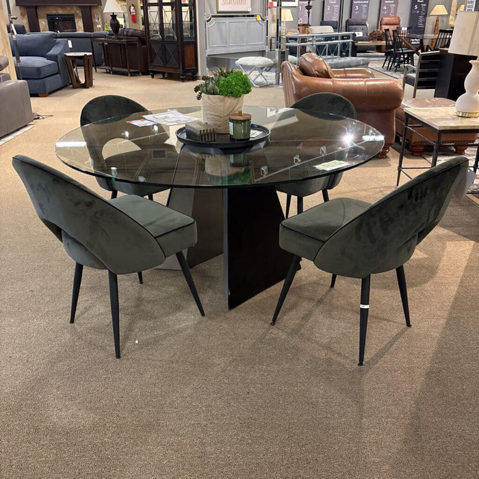 S/4 Green Suede DR Chairs (LSH)