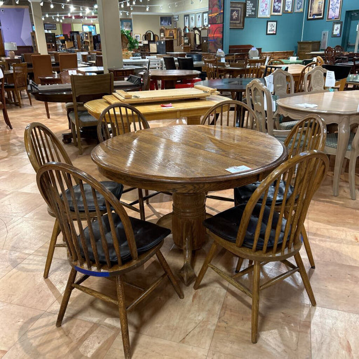 Oak Dining Table W/ 8 Chairs (LKA)