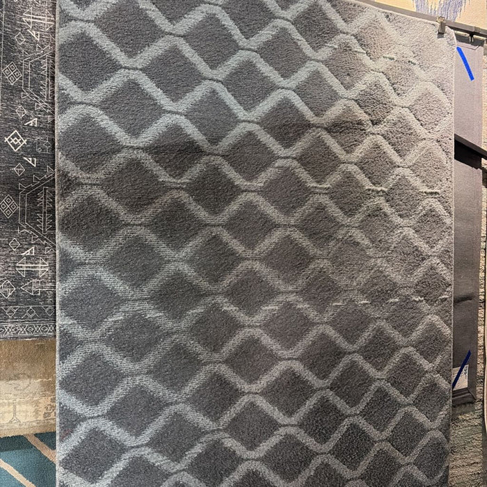 Outdoor Blue / Grey Patterned Rug (TI)