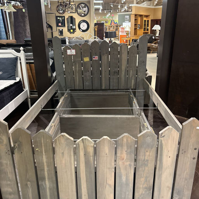 Grey Full Picket Bedframe+2Drawers (AMK)