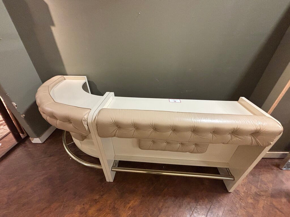 2PC White Wood/Leather Tufted Bar (LSH)