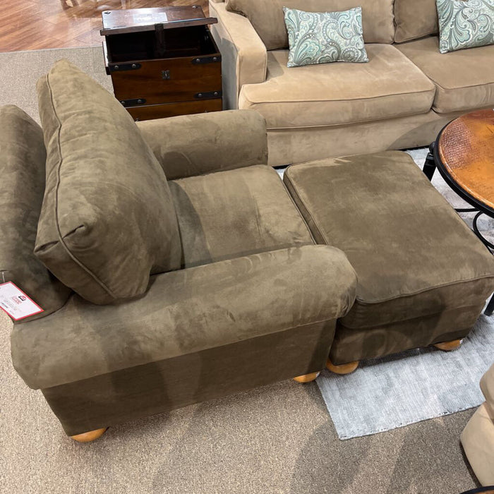 Dark Green Fabric Ch+Ottoman (AMK)